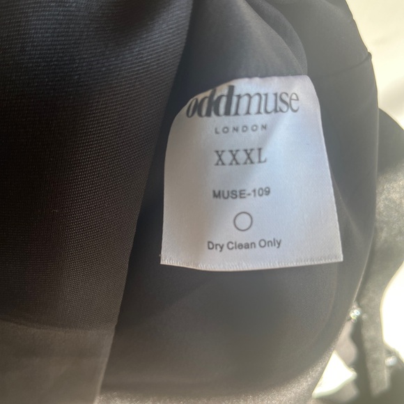 Odd Muse Black Satin Mini Dress- Size XXXL - Picture 4 of 4